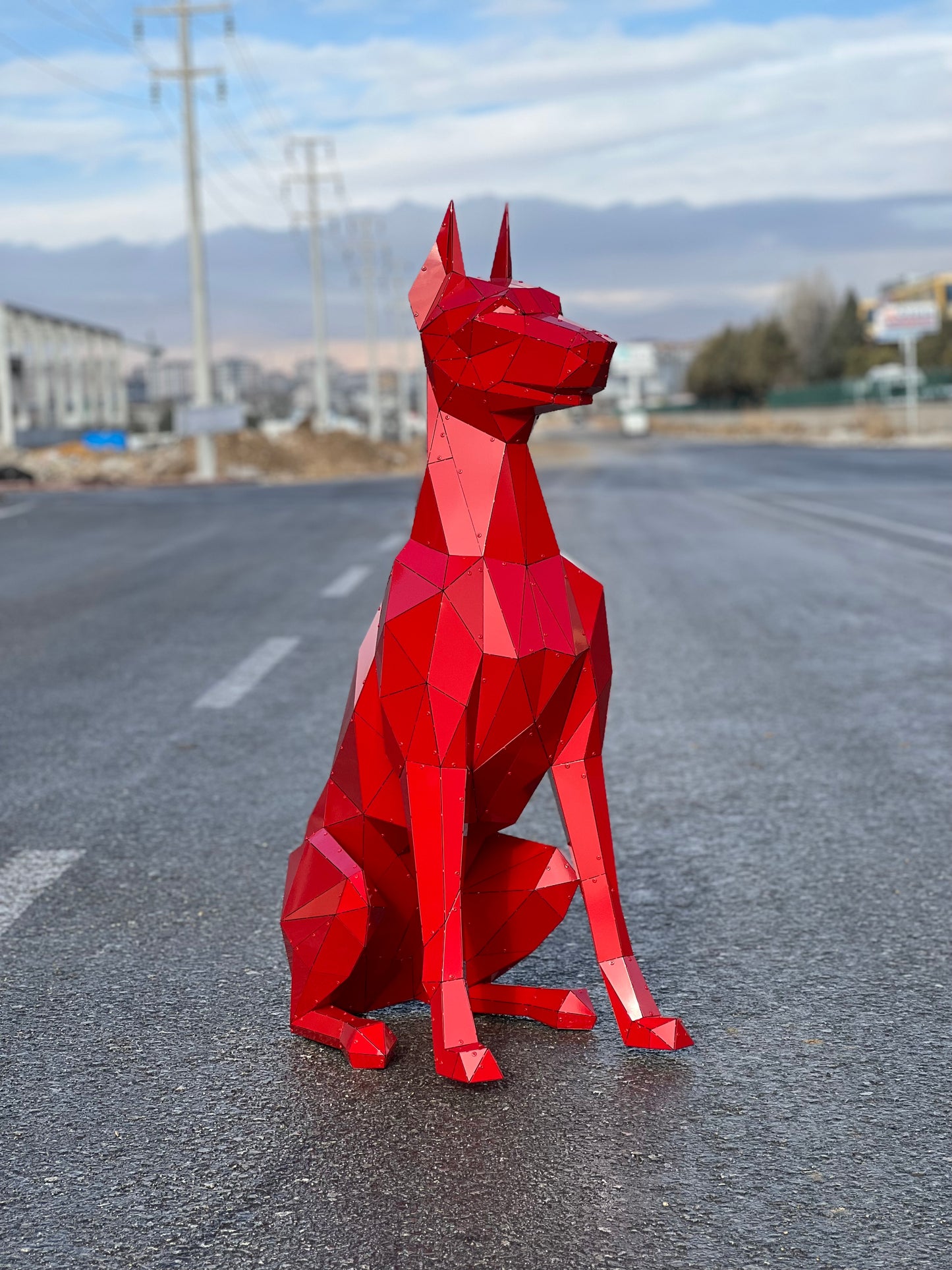 Classic Oturan Doberman